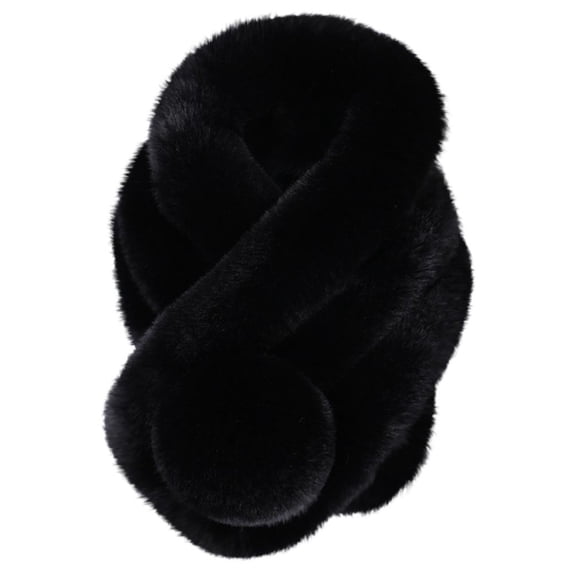 HNMKIU Women Winter Warm Scarf Fashion Thick Imitation Design for Elegant Daily Wear Black,One Size