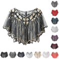 thumbnail image 1 of HNMKIU Women Wrap Shawl Mesh Loose Cloak Shawl Dress Wrapped With Party Banquet Sequin Sweetheart Stole Scarf Women's Evening Wraps GD3,One Size, 1 of 5