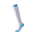 thumbnail image 1 of HNMKIU Women's Academy Style Casual Fashion Knee High Plaid Over Knee Socks for Daily Wear and Comfort Light Blue,L, 1 of 2