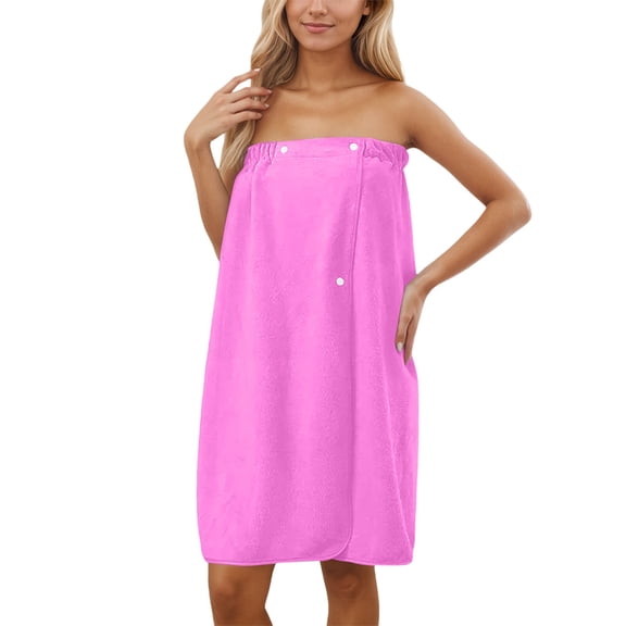 HNMKIU Women's Adjustable Beach Pool Cover Up Robe Towel Wrap Absorbent Shawl for Swim Ladies Pajamas for Spa 01_Hot Pink1,One Size