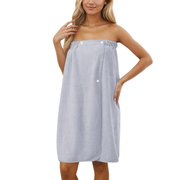 HNMKIU Women's Adjustable Beach Pool Cover Up Robe Towel Wrap Absorbent Shawl for Swim Ladies Pajamas for Spa 01_Light Gray,One Size