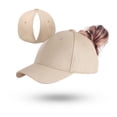 thumbnail image 1 of HNMKIU Women's Adjustable Ponytail Baseball Cap for Running Tennis and Everyday Outdoor Activities Beige,One Size, 1 of 3