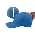 thumbnail image 1 of HNMKIU Women's Adjustable Ponytail Baseball Cap for Running Tennis and Everyday Outdoor Activities Blue,One Size, 1 of 3