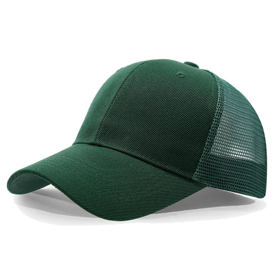 HNMKIU Women's Adjustable Ponytail Baseball Cap with Mesh Back for Outdoor Buns and Dark Green,One Size