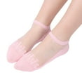 thumbnail image 1 of HNMKIU Women's Ballet Flat Socks with Elegant Lace Trim and Solid Color Design for Comfortable Wear Pink,One Size, 1 of 4