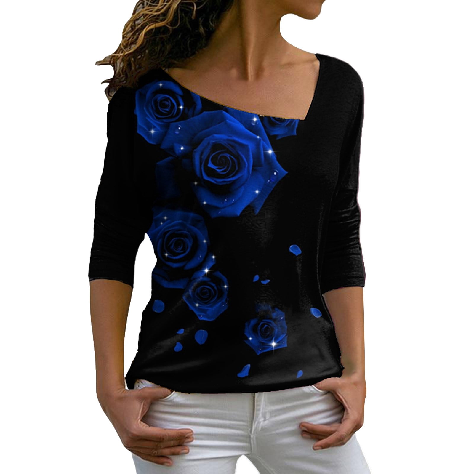 Bohemian Elegant Geometric Print Buttons O Neck Tops