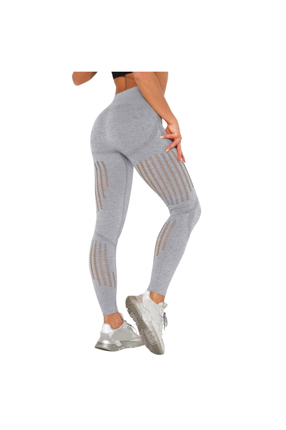 Women's Casual Breathable Push Up Lifting Tight Sport Leggings for Workout and Running Yoga Pants 01_GY1,L