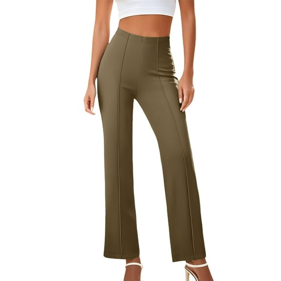 HNMKIU Women's Casual Pants High Waisted Loose Fit Wide Leg Trousers for Everyday Wear Comfortable and Versatile Design Wide Leg Pants Woman 03_Bronze,M