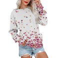 thumbnail image 1 of HNMKIU Women's Casual Round Neck Pullover Sweatshirt Long Sleeve Valentine's Day Themed Top Comfortable Soft Loungewear C,M, 1 of 4