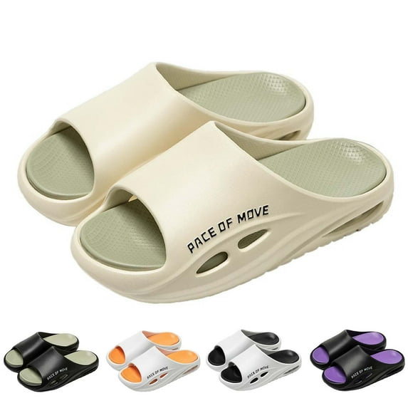 HNMKIU Slippers Men Outdoor Indoor Room Home Breathable Massage Soft Sole Quick Drying Elevated Thick Comfortable Flat Design Summer Sandals Khaki,9