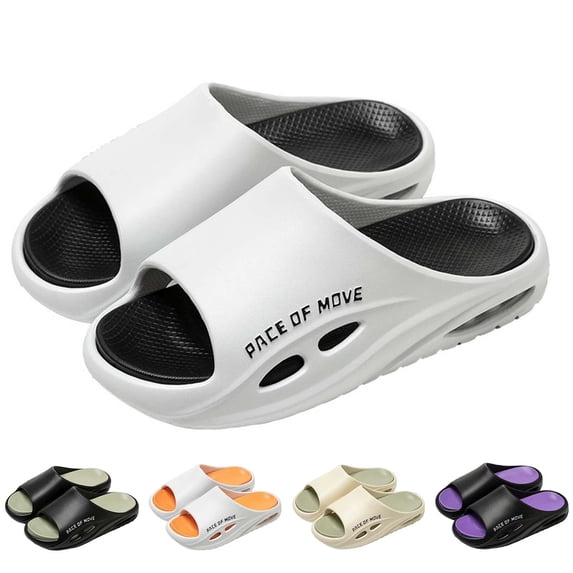 HNMKIU Slippers Men Outdoor Indoor Room Home Breathable Massage Soft Sole Quick Drying Elevated Thick Comfortable Flat Design Summer Sandals White,8