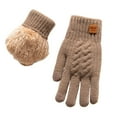 thumbnail image 1 of HNMKIU Women's Double Layer Thickened Jacquard Knitted Warm Winter Gloves for Cycling and Ski Activities Khaki,One Size, 1 of 3