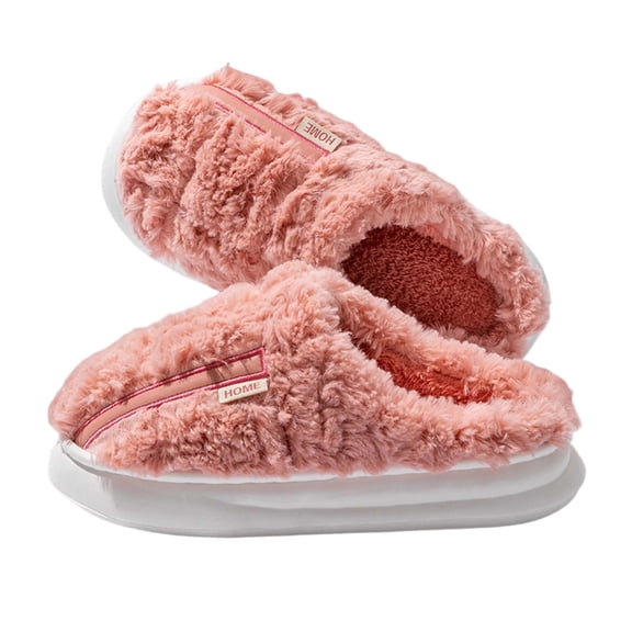 HNMKIU Women's Fuzzy Slippers Indoor Outdoor Comfortable Soft Shoes Warm Winter Womens Slippers for Cozy Home Pink，6.5