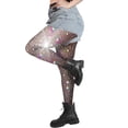 thumbnail image 1 of HNMKIU Women's Glittering High Elasticity Mesh Stockings with Encrusted Details and High Waist Design for a Shimmering Coffee,One Size, 1 of 3