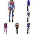 thumbnail image 1 of HNMKIU Women's Halloween Cosplay Jumpsuit Digital Print Tight Long Sleeve for Party Fancy Dress Orange - XXXXL, 1 of 4
