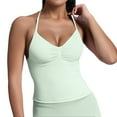 thumbnail image 1 of HNMKIU Women's High Elastic Nylon Seamless Sports Camisole with Chest Pad Beauty Back Fitness Yoga Top Tank Tops with Built in Bras Green,XL, 1 of 5