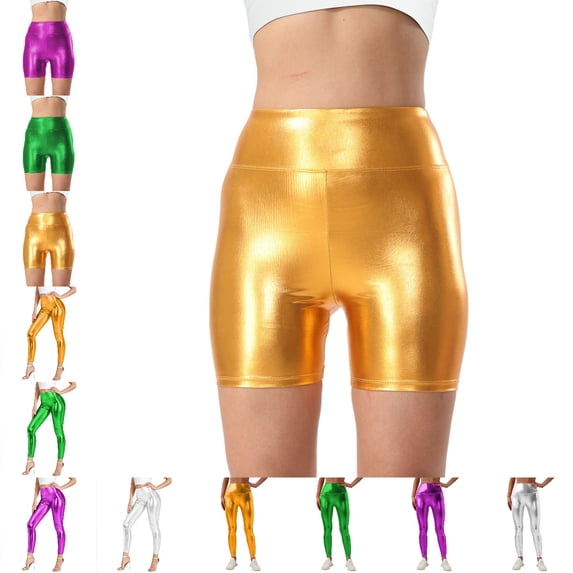 HNMKIU Women's High Waist Gold Foil Print Full Length Workout Yoga Pants Plus Size Stretch Comfort Fitness Daily Wear Tights Leggings for Women Gold,L