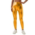 thumbnail image 1 of HNMKIU Women's High Waist Gold Foil Print Pure Color Casual Pencil Yoga Pants Slim Fit Stretchy Workout Running Fitness Pants Yoga Leggings 02_Gold,XXL, 1 of 8