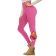 thumbnail image 1 of HNMKIU Women's High Waist Lambswool Lined Winter Yoga Pants Soft Warm Belly Control Stretchy Comfortable Tights Leggings for Women Plus Size Pink,L, 1 of 2