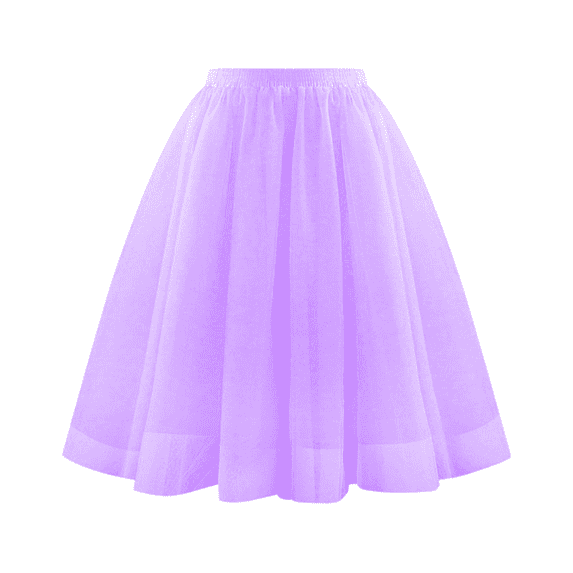 HNMKIU Women's High Waist Pleated Midi Skirt Soft Drape A Line Flowy Tutu Skirts for Women 01_Light Purple,M