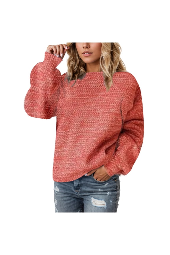 Women's Knit Sweaters for Women Aran Pullover Casual Winter Warm Soft Comfortable Loose Fit Tunic 2025 for Women RD3,XS