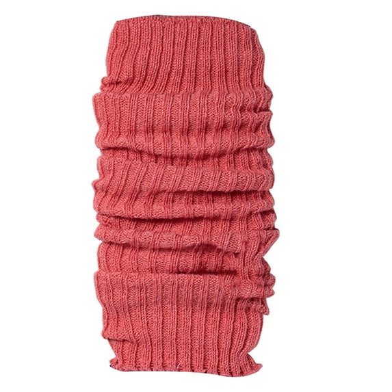HNMKIU Women's Knitted Leg Warmers Solid Color Foot Covers Thick Wool Socks for Party and Dance Festive Fluorescent Fashion Accessories Watermelon Red,One Size