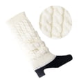 thumbnail image 1 of HNMKIU Women's Knitted Leg Warmers Solid Color Thermal Socks for Comfort and Warmth White,One Size, 1 of 2