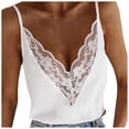 thumbnail image 1 of HNMKIU Women's Lace Trim Camisole Sleeveless Casual Blouse Tunic for Everyday Wear Womens Tank Tops White,M, 1 of 6