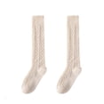 thumbnail image 1 of HNMKIU Women's Patterned Calf High Socks Soft Wool Blend Warm Thermal Stockings For Autumn And Winter Comfort Beige,One Size, 1 of 5