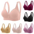 thumbnail image 1 of HNMKIU Women's Plus Size Comfortable Breathable Wire Seamless Four Clasp Maternity Bra Enhancing Lift Design, 1 of 3