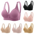 thumbnail image 1 of HNMKIU Women's Plus Size Comfortable Breathable Wire Seamless Four Clasp Maternity Bra Enhancing Lift Design, 1 of 3