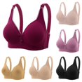 thumbnail image 1 of HNMKIU Women's Plus Size Comfortable Breathable Wire Seamless Four Clasp Maternity Bra Enhancing Lift Design, 1 of 3