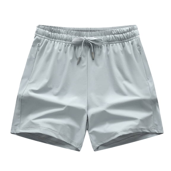 HNMKIU Women's Plus Size Summer Ice Silk Loose Fit Thin Shorts Mid Length Casual Pants with Drawstring 02_Light Gray,L