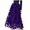 thumbnail image 1 of HNMKIU Women's Retro High Waist A Line Midi Skirt with 3D Polka Dot Yarn Design Half Length Skirt Purple，L, 1 of 7