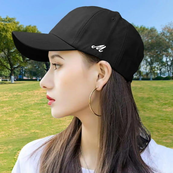 HNMKIU Women's Retro Solid Color Baseball Cap Classic Soft Top Sun Hat for Casual Shade Black,56-58cm