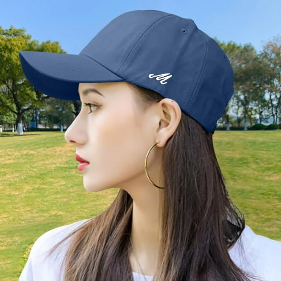 HNMKIU Women's Retro Solid Color Baseball Cap Classic Soft Top Sun Hat for Casual Shade Blue,56-58cm