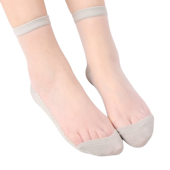 HNMKIU Women's Sheer Stockings Solid Color Basic Ankle Socks Elegant Glass Effect Dress Hosiery Green,One Size