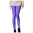 thumbnail image 1 of HNMKIU Women's Shiny Spring Summer Slim Fit Glow Pants 7/8 Length Base Layer Trousers Fluorescent Style Leggings for Women Plus Size Purple,One Size, 1 of 5