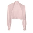 thumbnail image 1 of HNMKIU | Women's Solid Color Long Sleeve Hollow Thin Shawl Fashion Loose Sunscreen Knitted Shawl Pink,One Size, 1 of 3