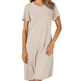 thumbnail image 1 of HNMKIU Women's Summer Nightgown with Built In Bra O Neck Short Sleeve Sleepwear Plus Size Pajamas Casual Loose Nightshirts 01_Beige,XL, 1 of 3