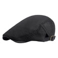 thumbnail image 1 of HNMKIU Women's Summer Thin Hollow Mesh Breathable Adjustable Sun Visor Cap Retro Style for Sun Protection Hats for Women 01_Black,One Size, 1 of 4