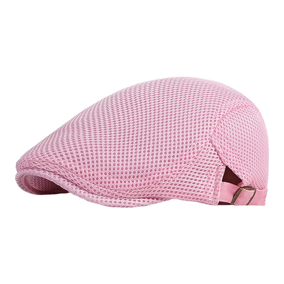 HNMKIU Women's Summer Thin Hollow Mesh Breathable Adjustable Sun Visor Cap Retro Style for Sun Protection Hats for Women 01_Pink,One Size
