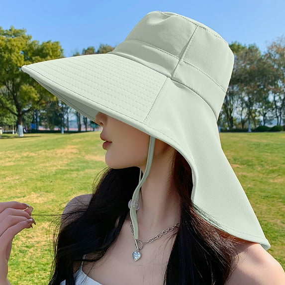 HNMKIU Women's Summer Wide Brim Sun Hat for Outdoor Activities and Mountaineering Green,One Size