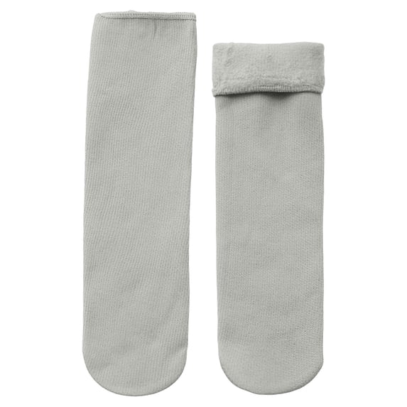 HNMKIU Women's Thermal Velvet Socks Cozy Lined Winter Stockings for Warmth and Comfort Light Gray,One Size