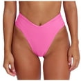 thumbnail image 1 of HNMKIU Women's V Cut High Cut High Waisted Bikini Bottom Bathing Suit Bottoms Swim Shorts Women Pink,S, 1 of 3