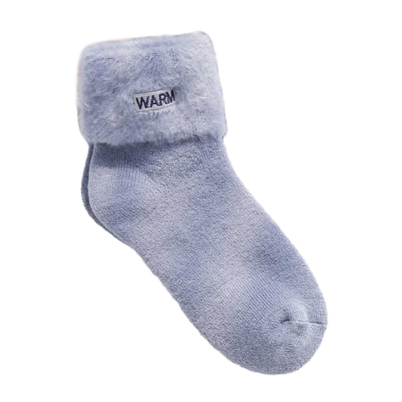 HNMKIU Women's Velvet Thermal Socks for Sleeping and Winter Comfort Soft Cozy Homewear Dark Blue,One Size