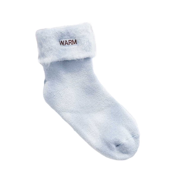 HNMKIU Women's Velvet Thermal Socks for Sleeping and Winter Comfort Soft Cozy Homewear Light Blue,One Size
