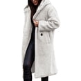 thumbnail image 1 of HNMKIU Women's Winter Long Sleeve Solid Open Front Hooded Cardigan Jacket with Pockets Soft and Warm Womens Winter Coats for Casual Wear White,L, 1 of 8