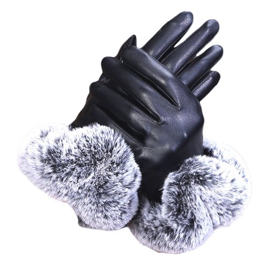 HNMKIU Women's Winter Mittens Soft Warm Thermal Gloves for Cold Weather Outdoor Activities Black,One Size