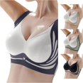 thumbnail image 1 of HNMKIU Women's Wireless Seamless Comfort Bra Wirefree Smooth T-Shirt Undergarment Daily Wear Lightweight Breathable Blue - XXL, 1 of 5
